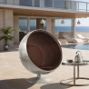 Buy Ball Chair Aviator Armchair - Microfiber Aged Leather Effect Brown 26718 - prices